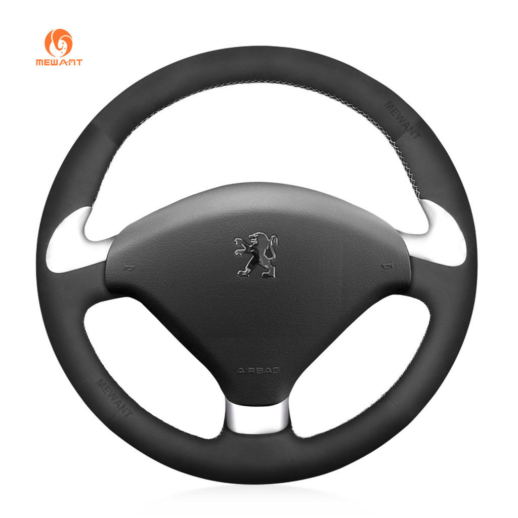 MEWANT Steering Wheel Cover for Peugeot 307 CC 2004 - 2007 - Alcantara, Leather, Carbon Fiber, Easy Install, Non - Slip, Best Steering Wheel Cover