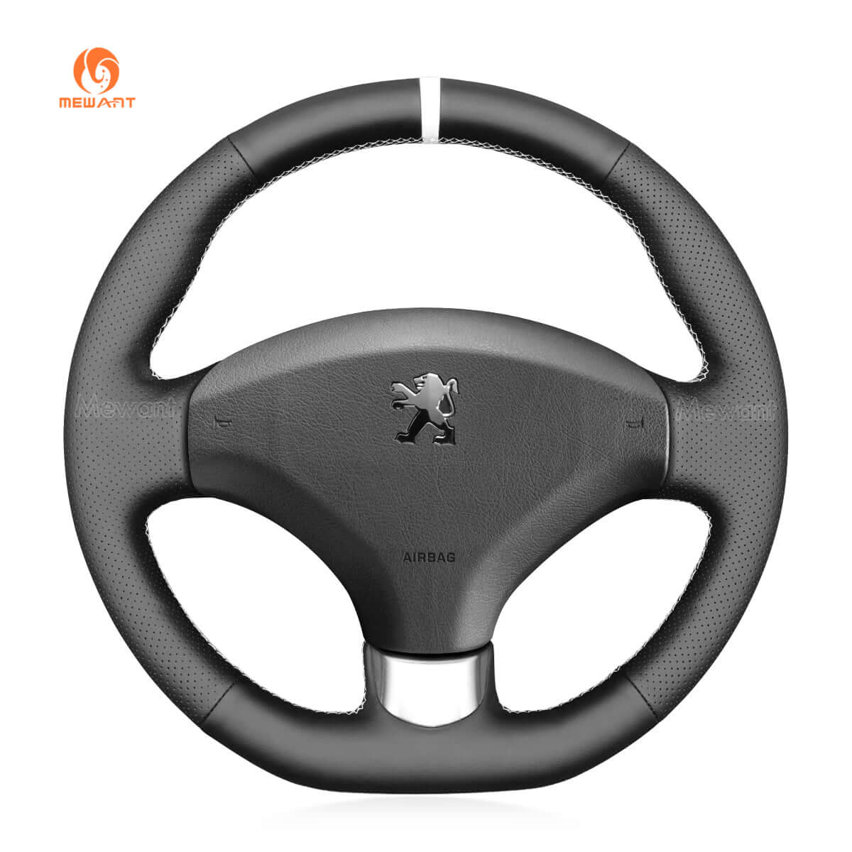 MEWANT Steering Wheel Cover for Peugeot 308 308 CC SW RCZ 3008 5008 2008 - 2017 - Alcantara, Leather, Carbon Fiber, Easy Install, Non - Slip, Best Steering Wheel Cover