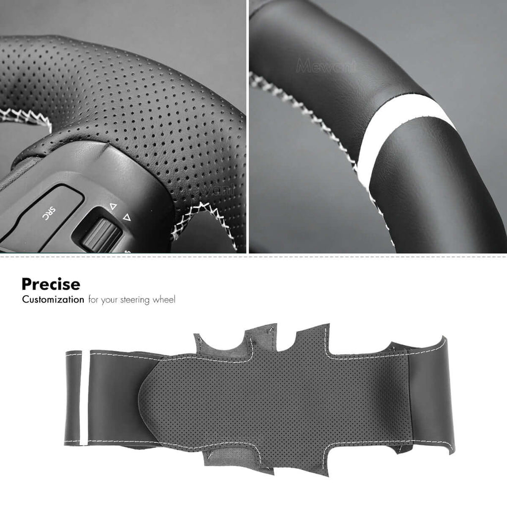 MEWANT Steering Wheel Cover for Peugeot 308 308 SW 2013 - 2021 - Alcantara, Leather, Carbon Fiber, Easy Install, Non - Slip, Best Steering Wheel Cover