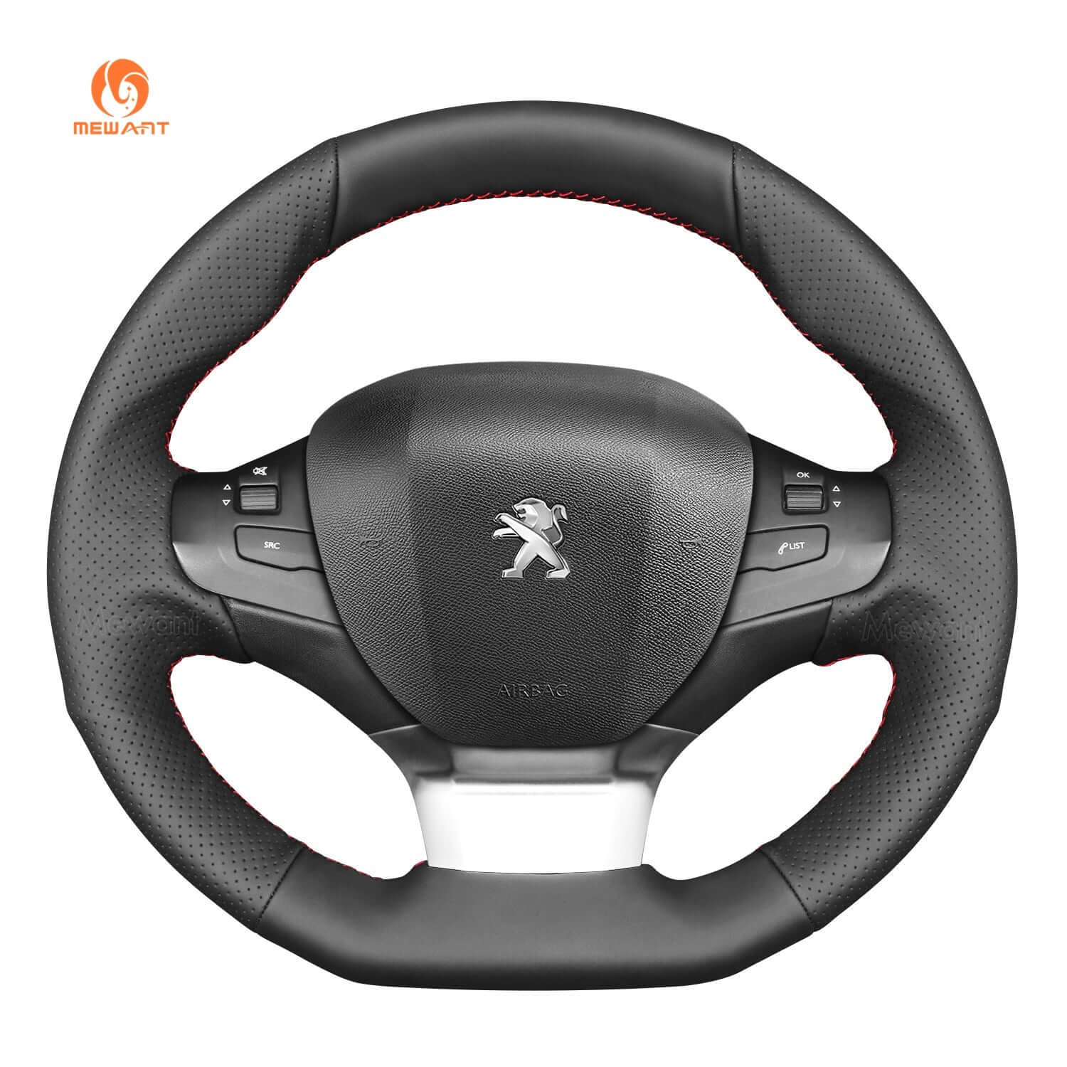 MEWANT Steering Wheel Cover for Peugeot 308 308 SW 2013 - 2021 - Alcantara, Leather, Carbon Fiber, Easy Install, Non - Slip, Best Steering Wheel Cover