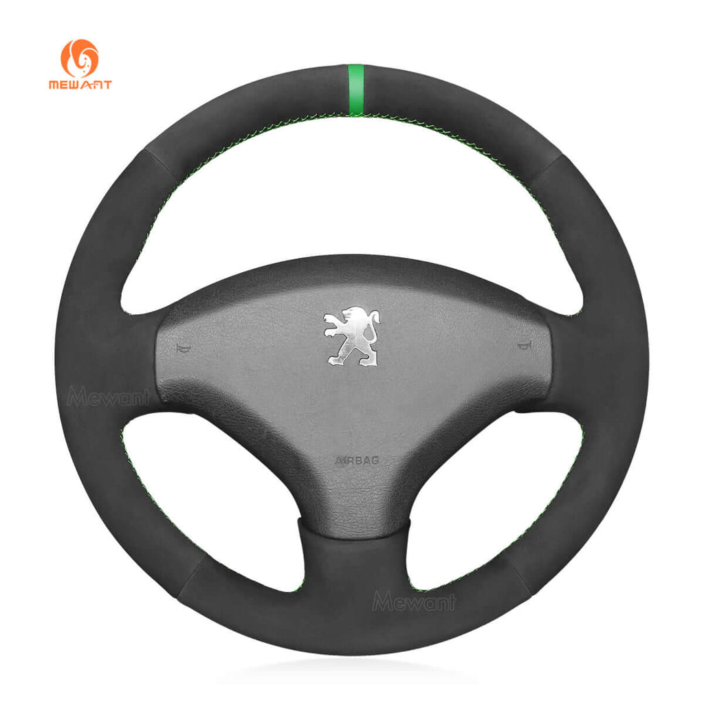 MEWANT Steering Wheel Cover for Peugeot 308 408 2007 - 2014 - Alcantara, Leather, Carbon Fiber, Easy Install, Non - Slip, Best Steering Wheel Cover