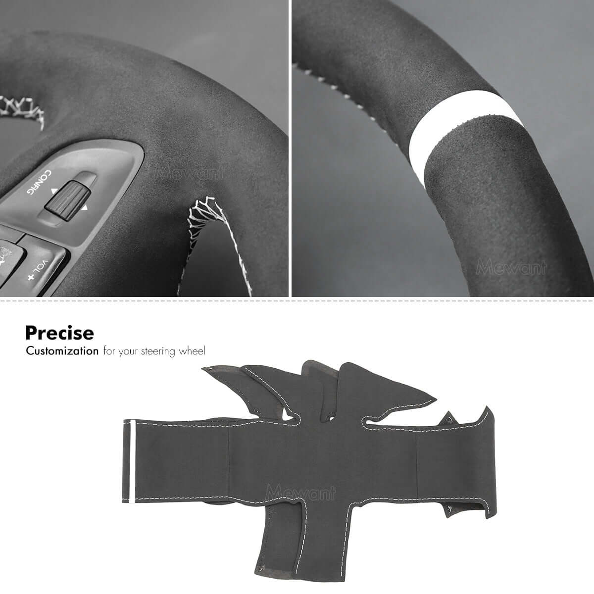 MEWANT Steering Wheel Cover for Peugeot Expert Traveller 2016 - 2026 - Alcantara, Leather, Carbon Fiber, Easy Install, Non - Slip, Best Steering Wheel Cover