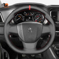 MEWANT Steering Wheel Cover for Peugeot / Fiat / Citreon Scudo Expert Traveller Jumpy Spacetourer 2016 - 2022 - Alcantara, Leather, Carbon Fiber, Easy Install, Non - Slip, Best Steering Wheel Cover