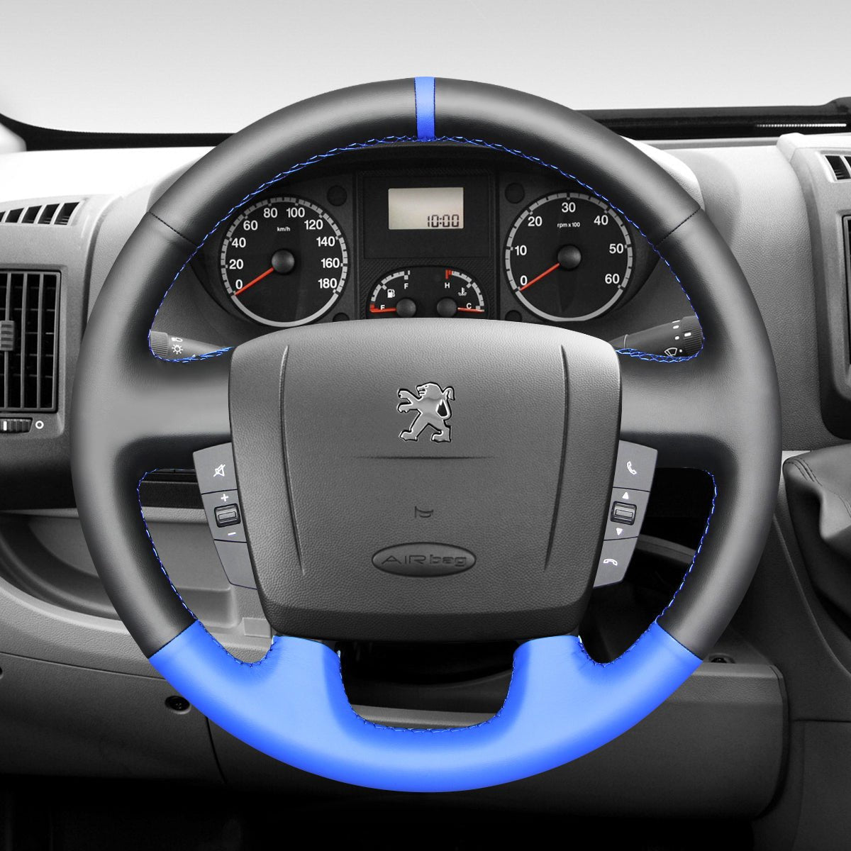 MEWANT Steering Wheel Cover for Peugeot / Fiat / Citroen Ducato Boxer Jumper Relay 2017 - 2020 - Alcantara, Leather, Carbon Fiber, Easy Install, Non - Slip, Best Steering Wheel Cover