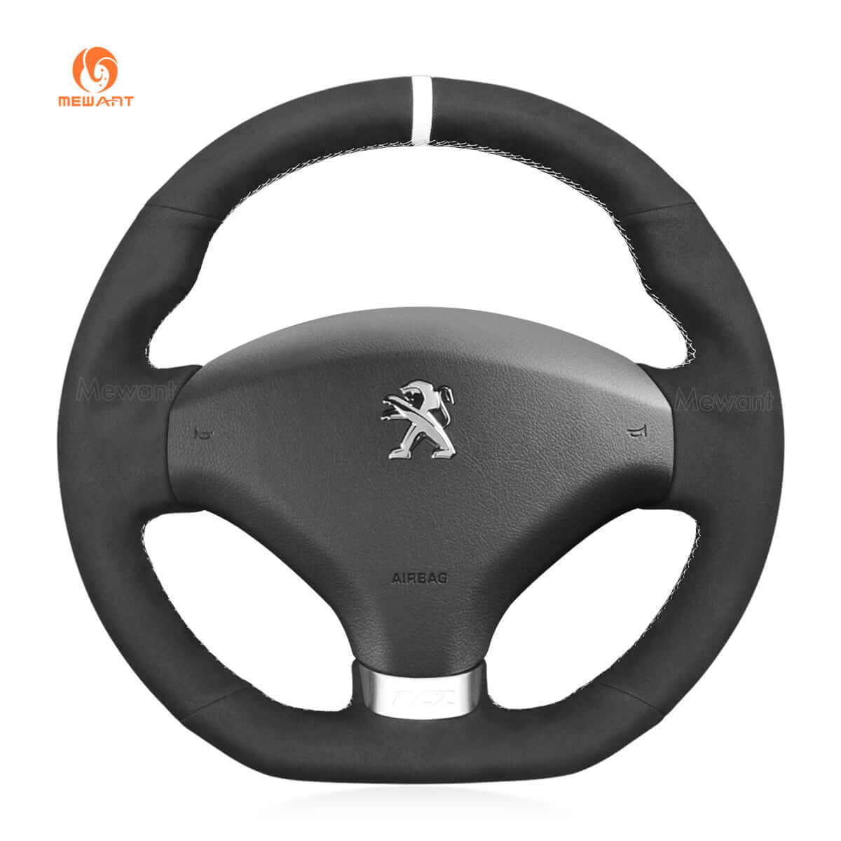MEWANT Steering Wheel Cover for Peugeot RCZ 2010 - 2015 - Alcantara, Leather, Carbon Fiber, Easy Install, Non - Slip, Best Steering Wheel Cover