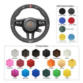 MEWANT Steering Wheel Cover for Porsche 911 992 Macan Panamera Taycan 2020 - 2023 - Alcantara, Leather, Carbon Fiber, Easy Install, Non - Slip, Best Steering Wheel Cover