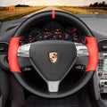 MEWANT Steering Wheel Cover for Porsche 911 997 Boxster Cayman 987 2005 - 2009 - Alcantara, Leather, Carbon Fiber, Easy Install, Non - Slip, Best Steering Wheel Cover