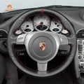 MEWANT Steering Wheel Cover for Porsche 911 997 Boxster Cayman 987 2005 - 2009 - Alcantara, Leather, Carbon Fiber, Easy Install, Non - Slip, Best Steering Wheel Cover