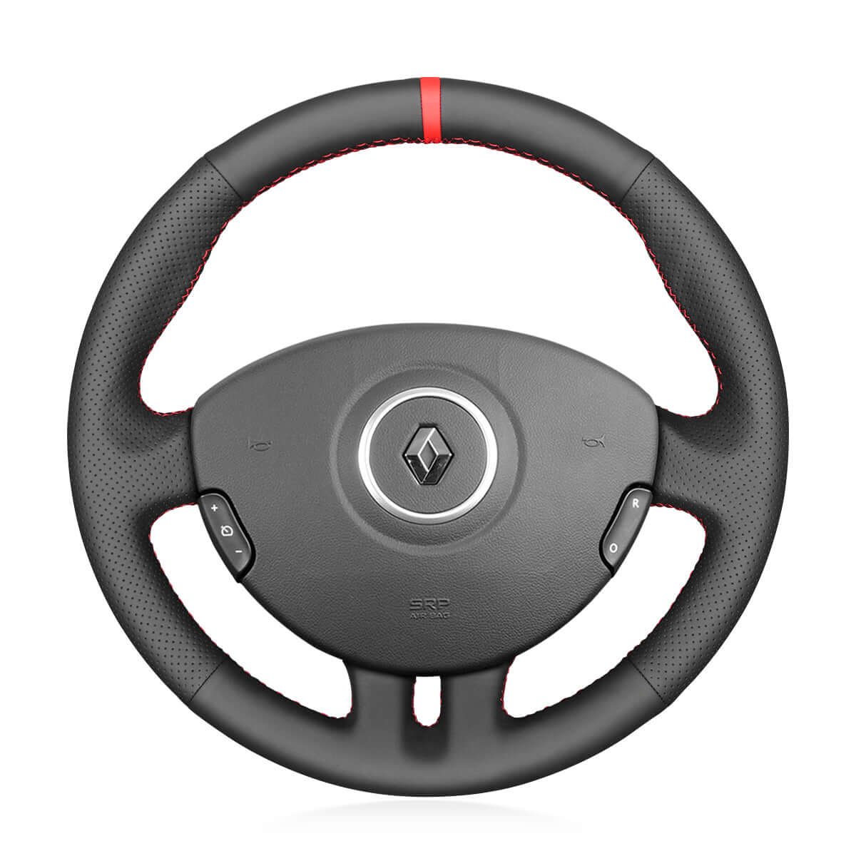 MEWANT Steering Wheel Cover for Renault Clio 3 2005 - 2012 - Alcantara, Leather, Carbon Fiber, Easy Install, Non - Slip, Best Steering Wheel Cover