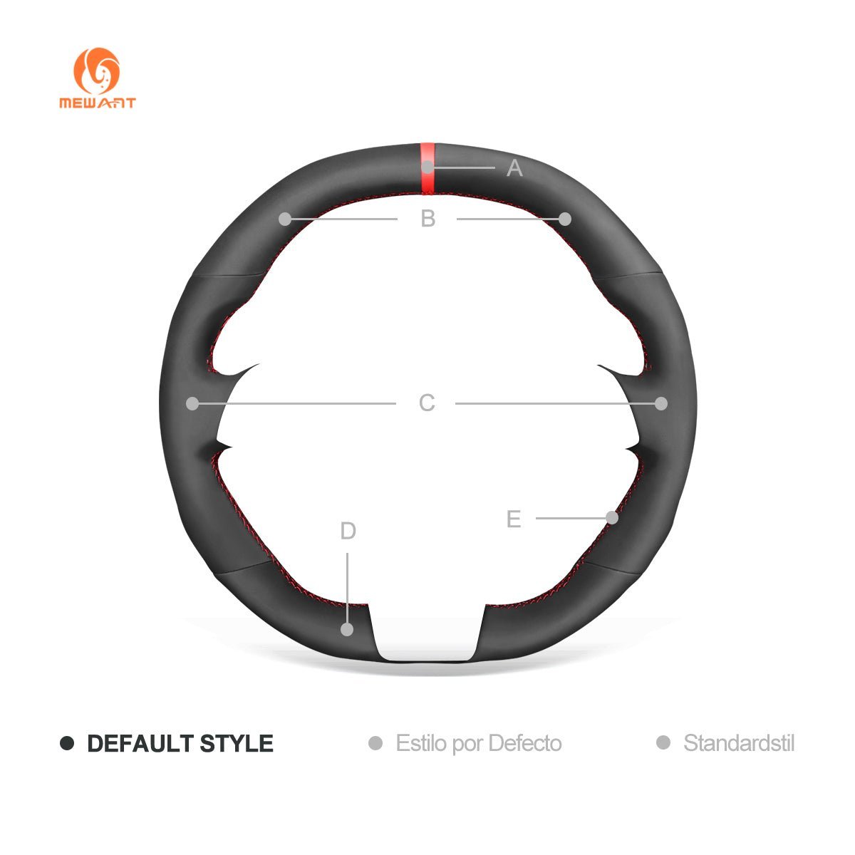 MEWANT Steering Wheel Cover for Renault Clio 4 IV 2012 - 2016 Captur 2013 - 2016 - Alcantara, Leather, Carbon Fiber, Easy Install, Non - Slip, Best Steering Wheel Cover