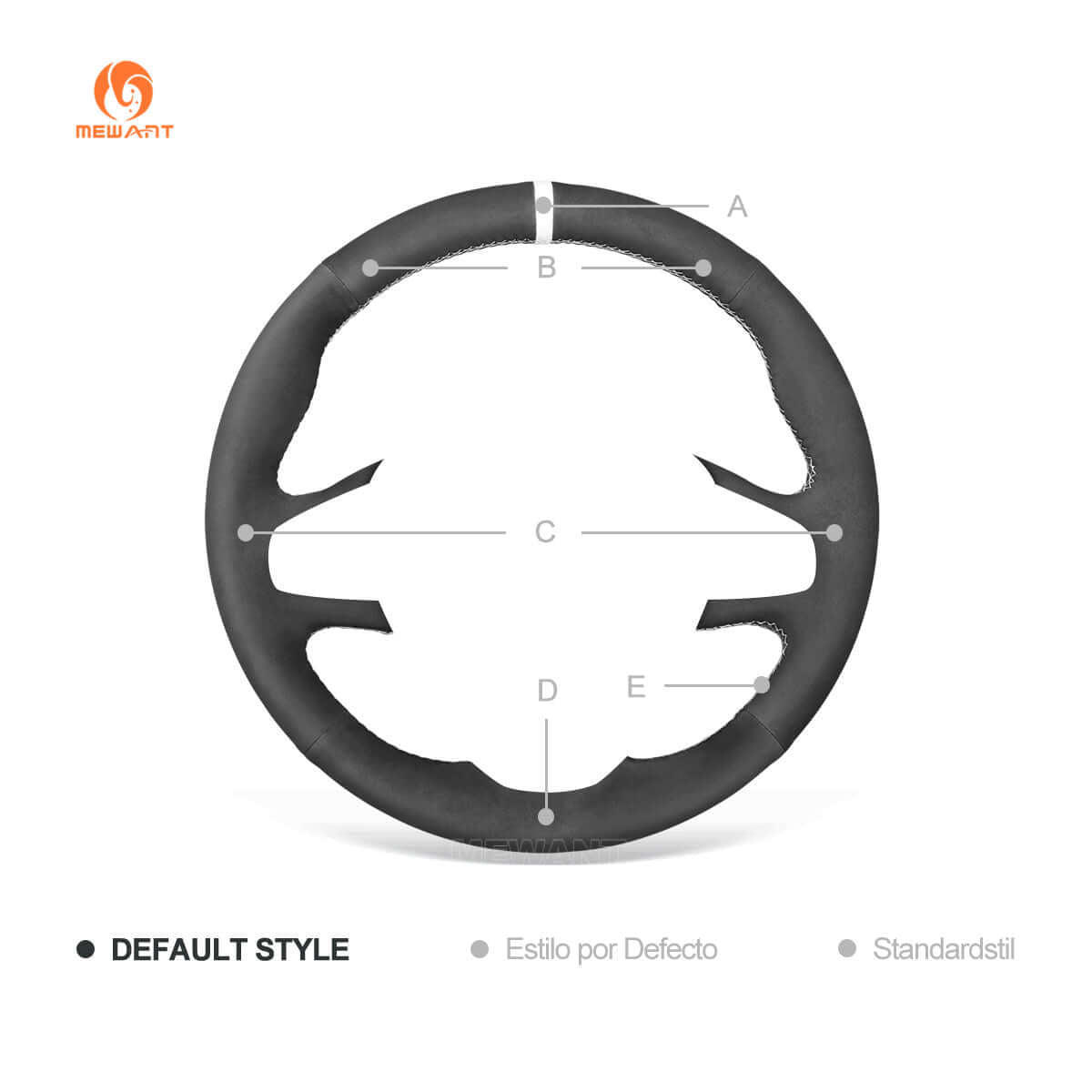 MEWANT Steering Wheel Cover for Renault Clio 4 IV Captur Kaptur 2016 - 2020 - Alcantara, Leather, Carbon Fiber, Easy Install, Non - Slip, Best Steering Wheel Cover