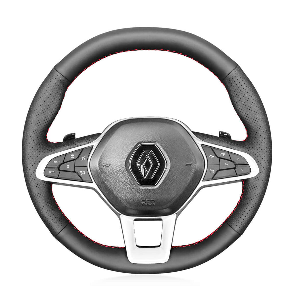MEWANT Steering Wheel Cover for Renault Clio 5 V Captur 2 Zoe 2019 - 2020 - Alcantara, Leather, Carbon Fiber, Easy Install, Non - Slip, Best Steering Wheel Cover