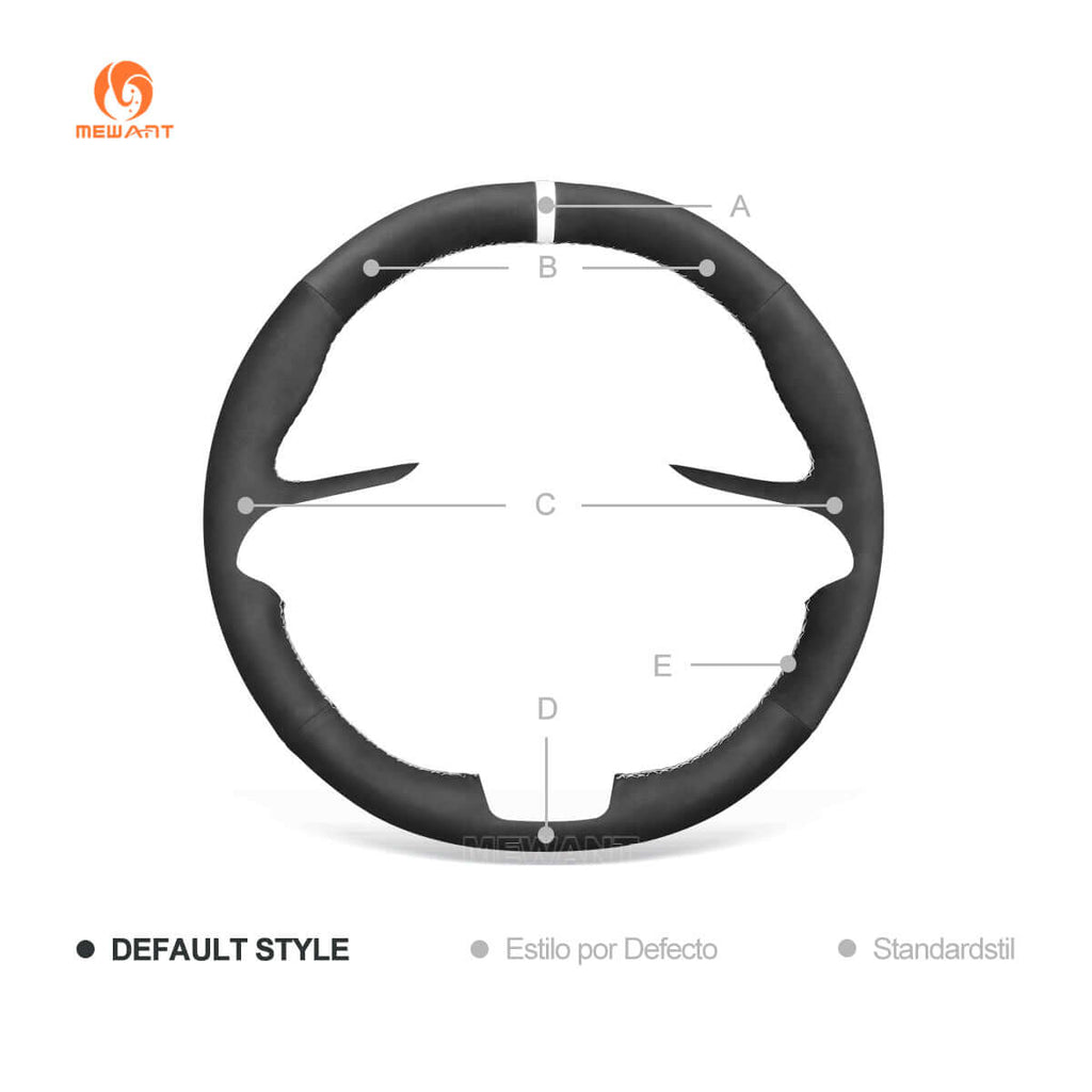 MEWANT Steering Wheel Cover for Renault Clio 5 V Captur 2 Zoe 2019 - 2020 - Alcantara, Leather, Carbon Fiber, Easy Install, Non - Slip, Best Steering Wheel Cover