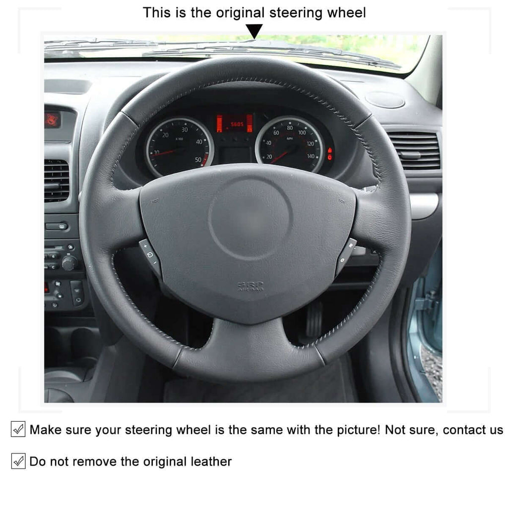 MEWANT Steering Wheel Cover for Renault / Dacia Clio Twingo Sandero 2001 - 2014 - Alcantara, Leather, Carbon Fiber, Easy Install, Non - Slip, Best Steering Wheel Cover