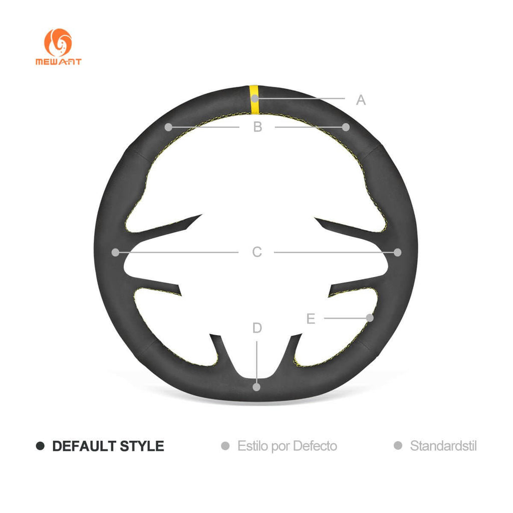 MEWANT Steering Wheel Cover for Renault Kadjar Koleos Megane Talisman Scenic Espace 2015 - 2019 - Alcantara, Leather, Carbon Fiber, Easy Install, Non - Slip, Best Steering Wheel Cover