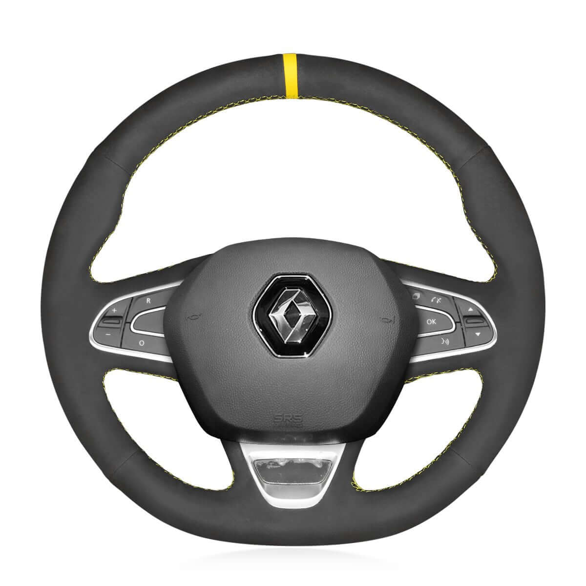 MEWANT Steering Wheel Cover for Renault Kadjar Koleos Megane Talisman Scenic Espace 2015 - 2019 - Alcantara, Leather, Carbon Fiber, Easy Install, Non - Slip, Best Steering Wheel Cover