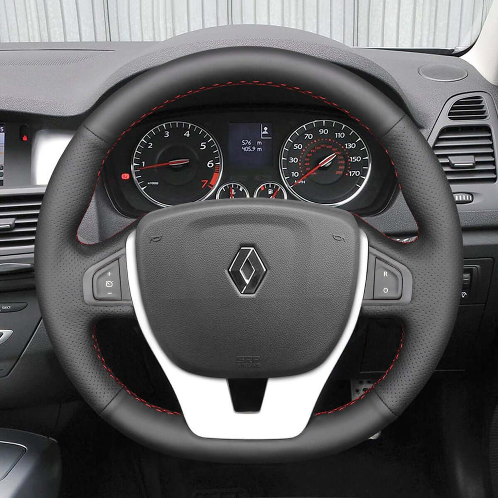 MEWANT Steering Wheel Cover for Renault Laguna 3 2007 - 2015 - Alcantara, Leather, Carbon Fiber, Easy Install, Non - Slip, Best Steering Wheel Cover