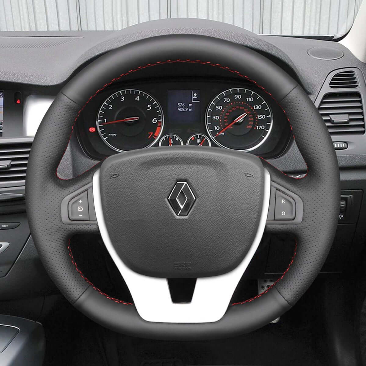 MEWANT Steering Wheel Cover for Renault Laguna 3 2007 - 2015 - Alcantara, Leather, Carbon Fiber, Easy Install, Non - Slip, Best Steering Wheel Cover