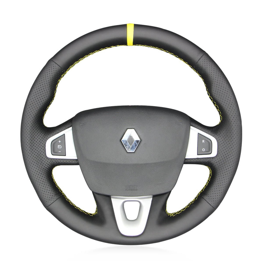 MEWANT Steering Wheel Cover for Renault Megane 3 Coupe RS 2010 - 2016 - Alcantara, Leather, Carbon Fiber, Easy Install, Non - Slip, Best Steering Wheel Cover