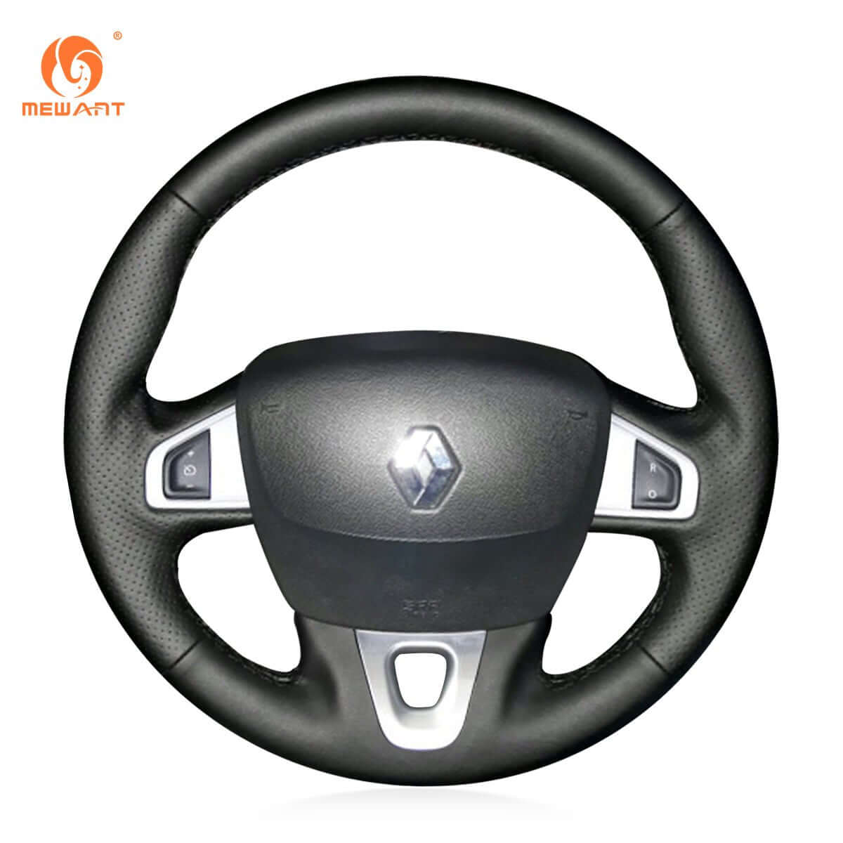 MEWANT Steering Wheel Cover for Renault Megane 3 Scenic 3 Grand Scenic Kangoo 2 Fluence ZE 2008 - 2016 - Alcantara, Leather, Carbon Fiber, Easy Install, Non - Slip, Best Steering Wheel Cover