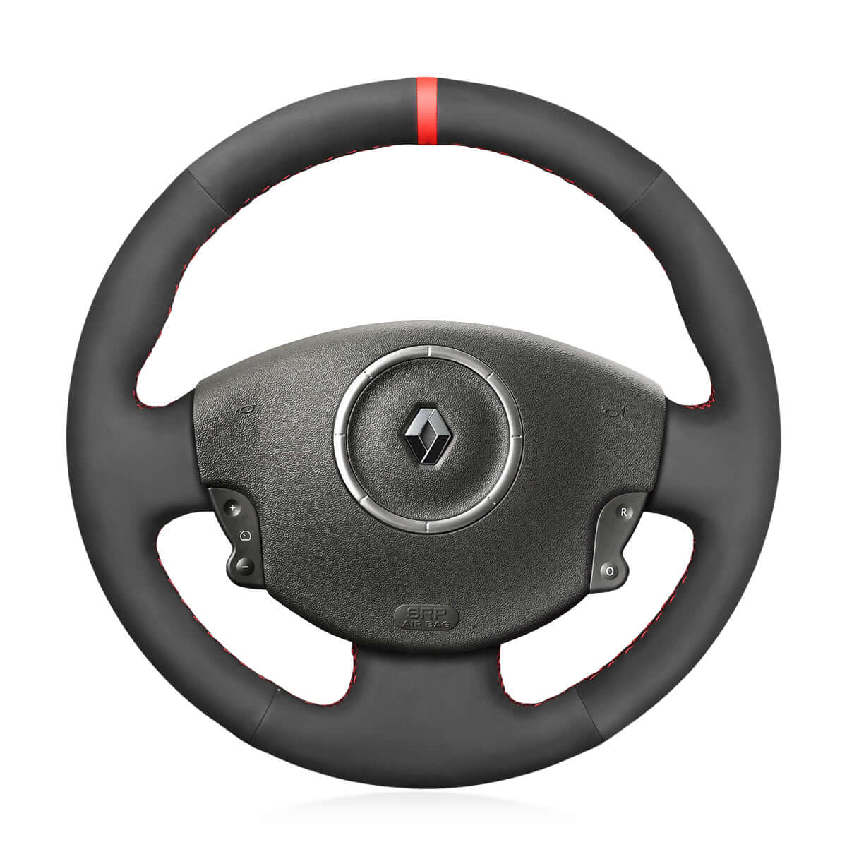 MEWANT Steering Wheel Cover for Renault Megane Scenic2 Grand Scenic Kangoo 2002 - 2013 - Alcantara, Leather, Carbon Fiber, Easy Install, Non - Slip, Best Steering Wheel Cover