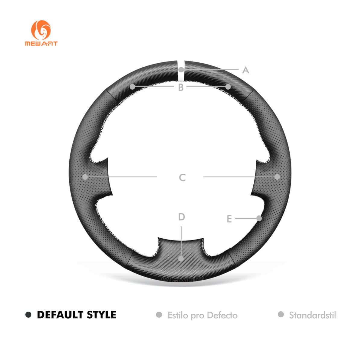 MEWANT Steering Wheel Cover for Renault Megane Scenic2 Grand Scenic Kangoo 2002 - 2013 - Alcantara, Leather, Carbon Fiber, Easy Install, Non - Slip, Best Steering Wheel Cover