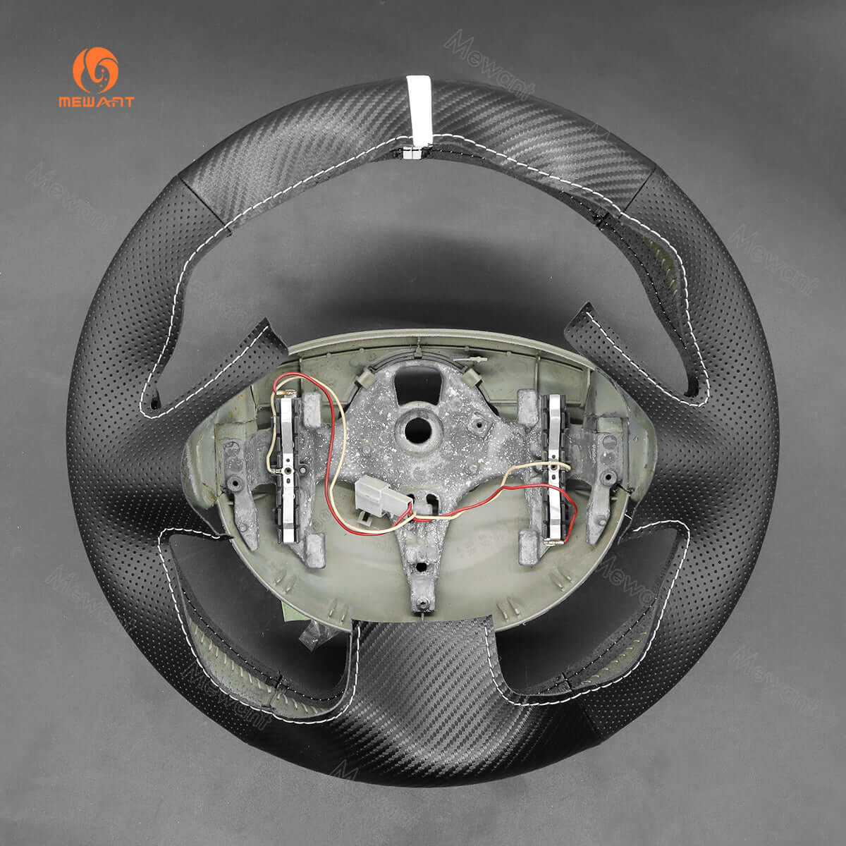 MEWANT Steering Wheel Cover for Renault Megane Scenic2 Grand Scenic Kangoo 2002 - 2013 - Alcantara, Leather, Carbon Fiber, Easy Install, Non - Slip, Best Steering Wheel Cover