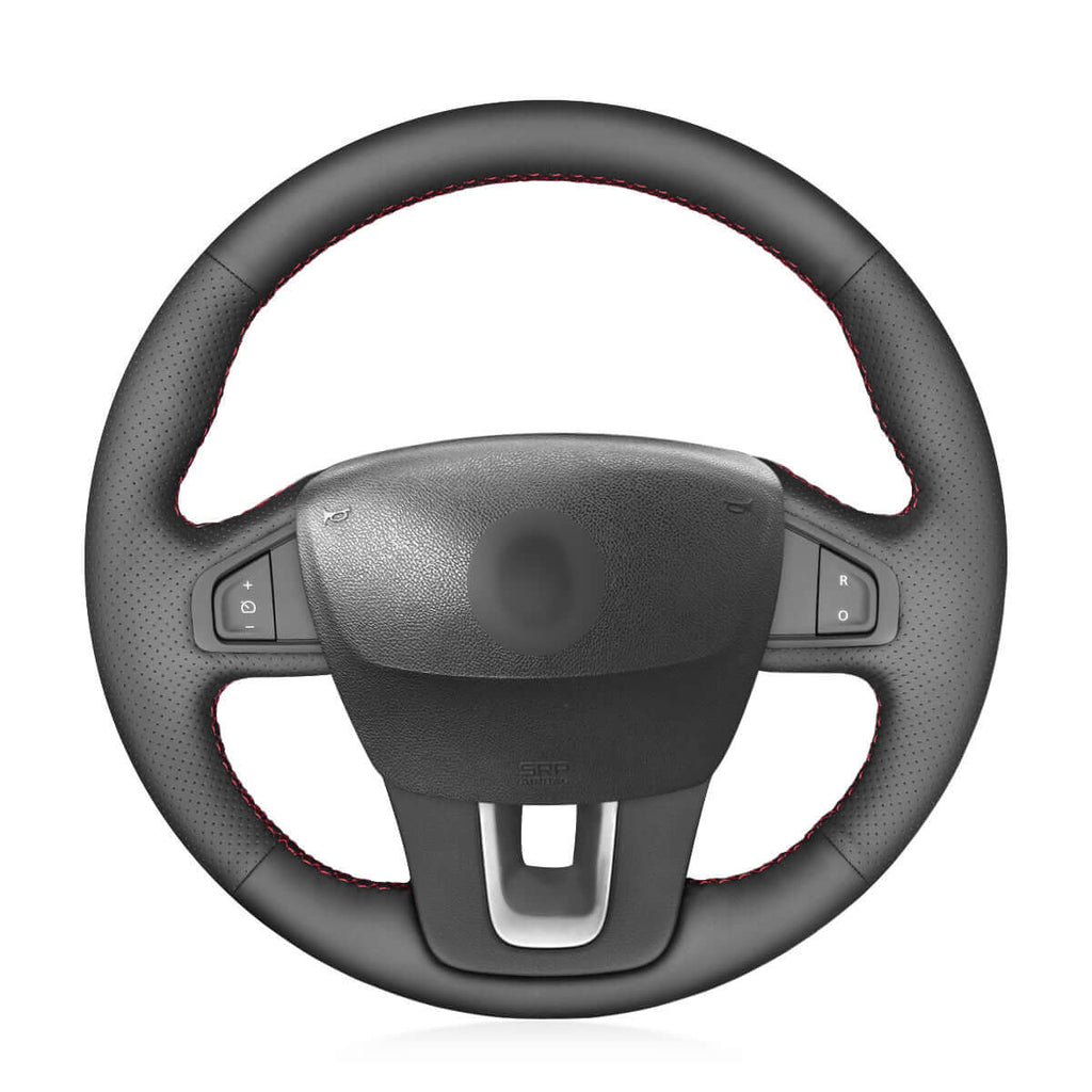 MEWANT Steering Wheel Cover for Renault / Samsung Laguna Latitude SM5 2007 - 2018 - Alcantara, Leather, Carbon Fiber, Easy Install, Non - Slip, Best Steering Wheel Cover
