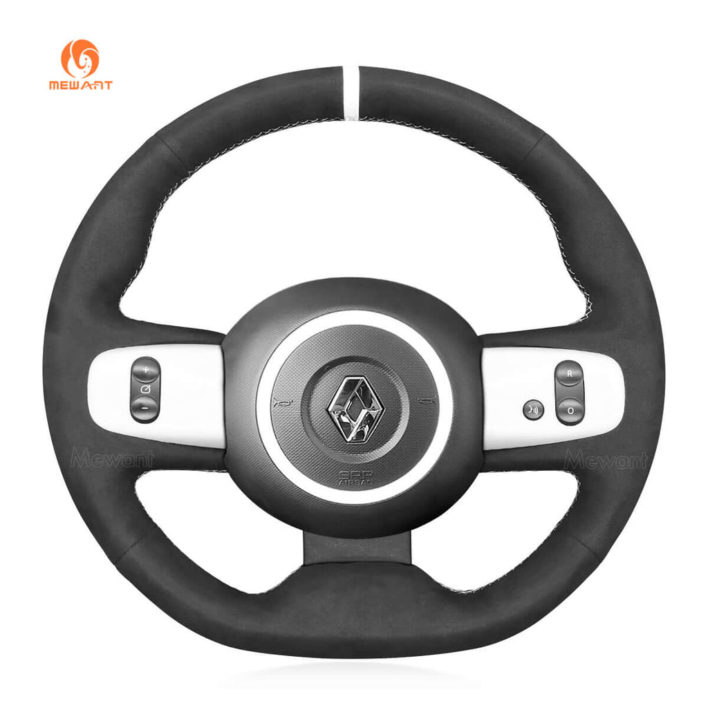 MEWANT Steering Wheel Cover for Renault Twingo 3 2014 - 2020 - Alcantara, Leather, Carbon Fiber, Easy Install, Non - Slip, Best Steering Wheel Cover