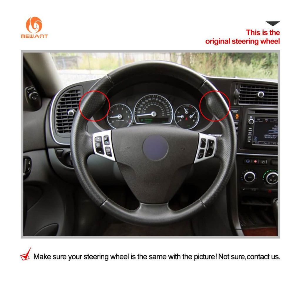 MEWANT Steering Wheel Cover for Saab 9 - 3 9 - 5 2006 - 2011 - Alcantara, Leather, Carbon Fiber, Easy Install, Non - Slip, Best Steering Wheel Cover