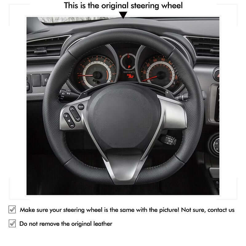 MEWANT Steering Wheel Cover for Scion tC 2010 - 2016 - Alcantara, Leather, Carbon Fiber, Easy Install, Non - Slip, Best Steering Wheel Cover