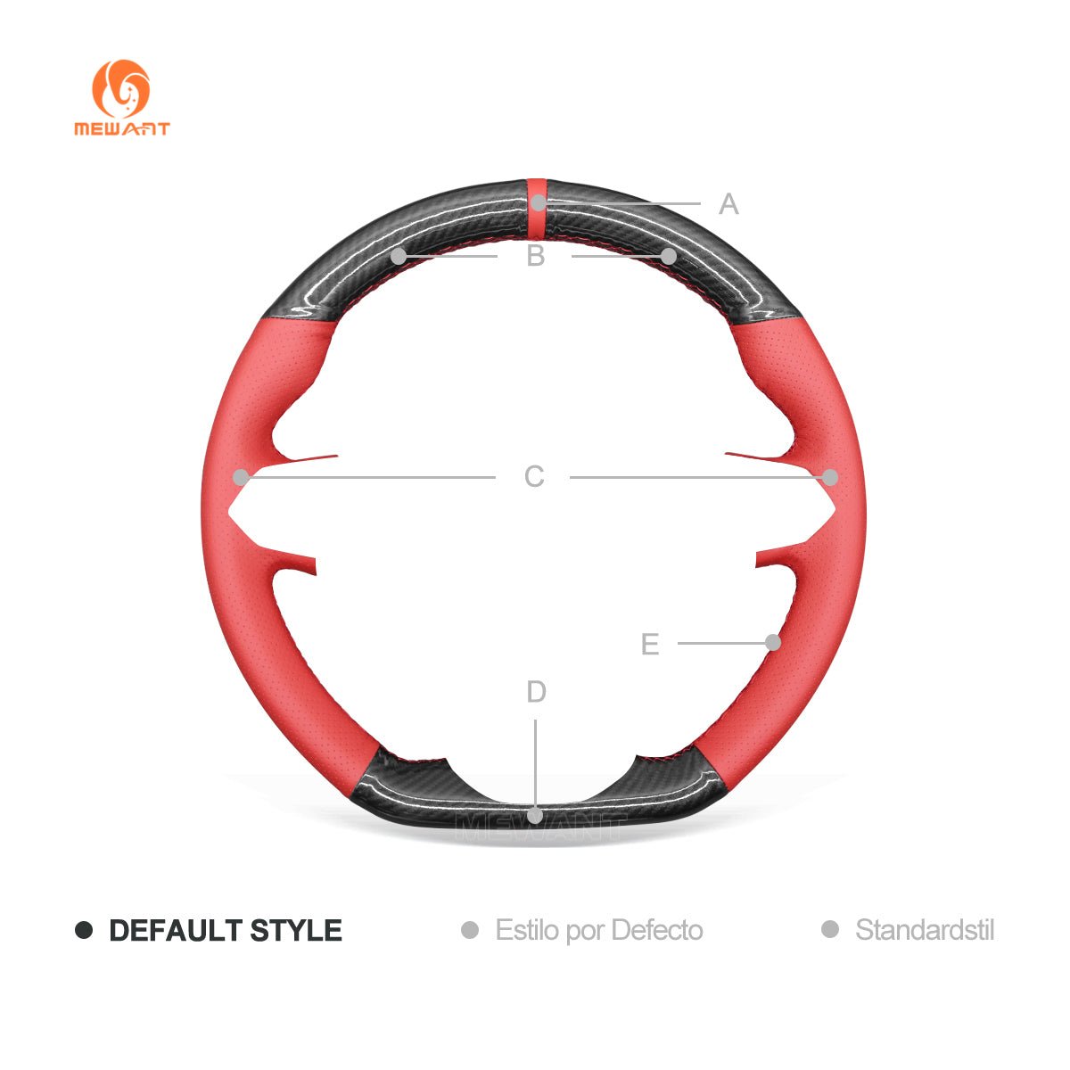 MEWANT Steering Wheel Cover for Seat Cupra Leon 2020 - 2021 - Alcantara, Leather, Carbon Fiber, Easy Install, Non - Slip, Best Steering Wheel Cover
