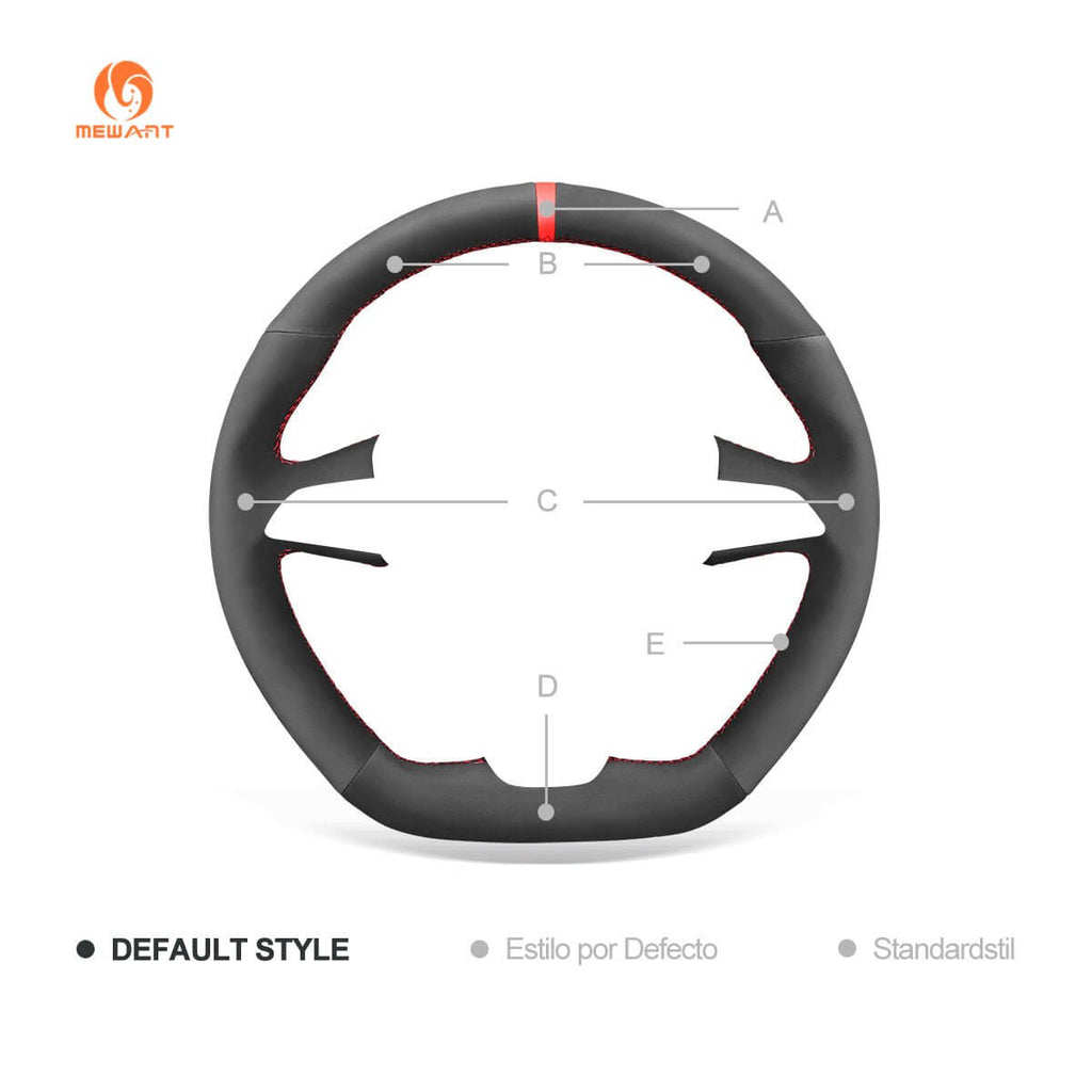 MEWANT Steering Wheel Cover for Seat Ibiza 6J FR|CUPRA Mii FR 2012 - 2020 - Alcantara, Leather, Carbon Fiber, Easy Install, Non - Slip, Best Steering Wheel Cover