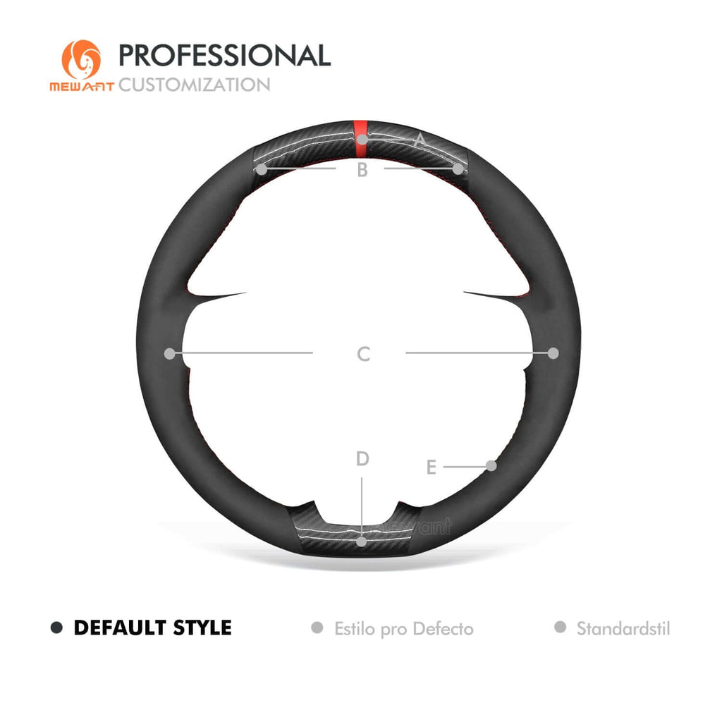 MEWANT Steering Wheel Cover for Seat Leon Alhambra Toledo Altea 2009 - 2012 - Alcantara, Leather, Carbon Fiber, Easy Install, Non - Slip, Best Steering Wheel Cover