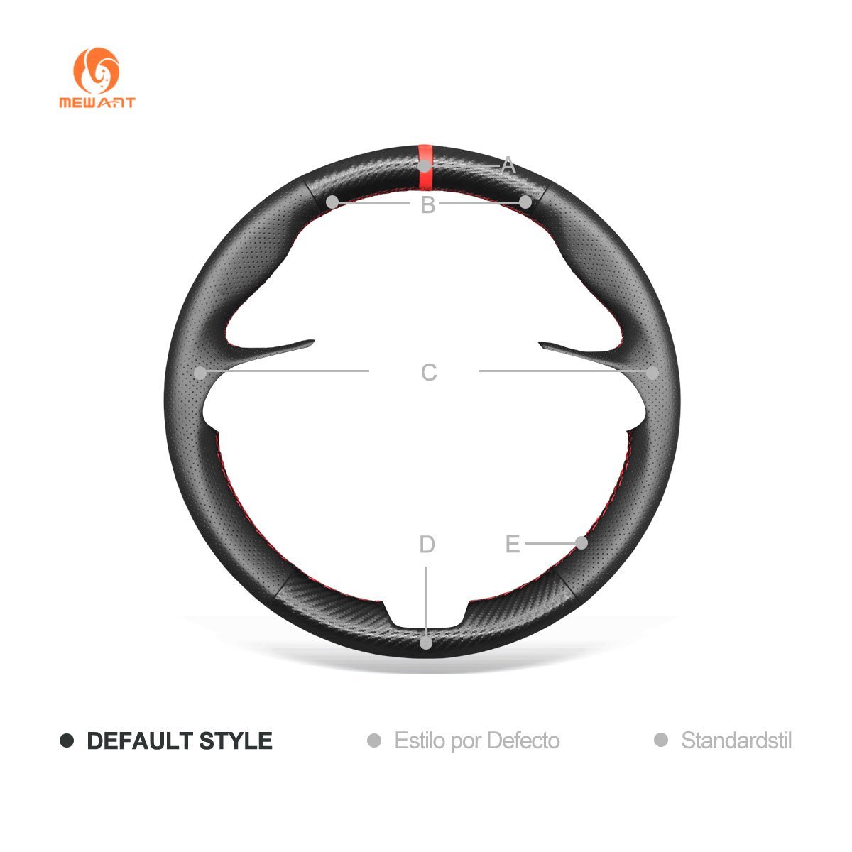 MEWANT Steering Wheel Cover for Skoda Citigo Fabia Karoq Roomster Octavia Superb Yeti Kodiaq Scala 2013 - 2019 - Alcantara, Leather, Carbon Fiber, Easy Install, Non - Slip, Best Steering Wheel Cover