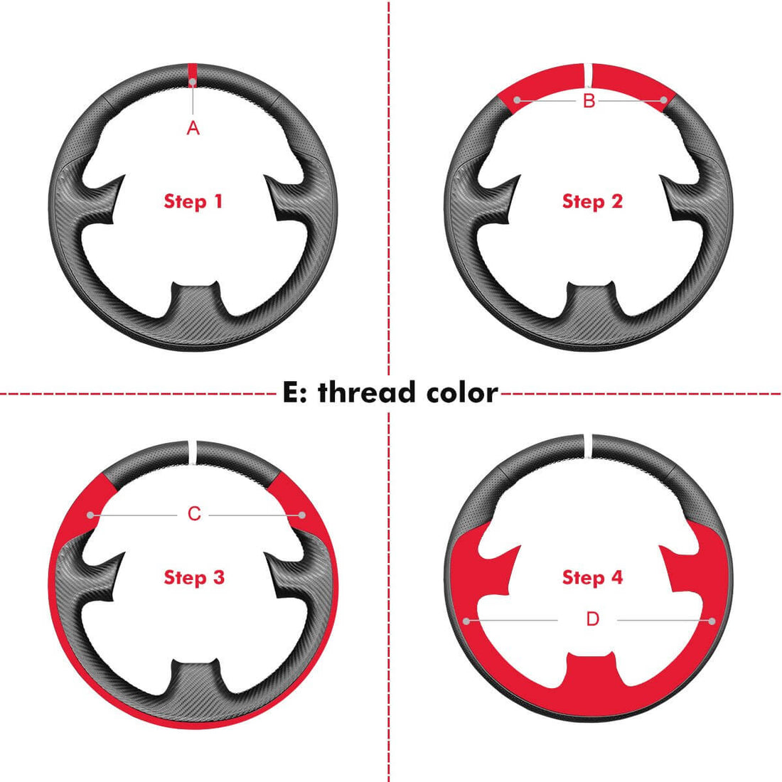 MEWANT Steering Wheel Cover for Skoda Fabia RS II 2010-2014