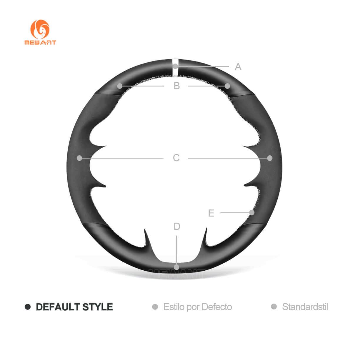 MEWANT Steering Wheel Cover for Smart New Fortwo Forfour 2015 - 2017 - Alcantara, Leather, Carbon Fiber, Easy Install, Non - Slip, Best Steering Wheel Cover