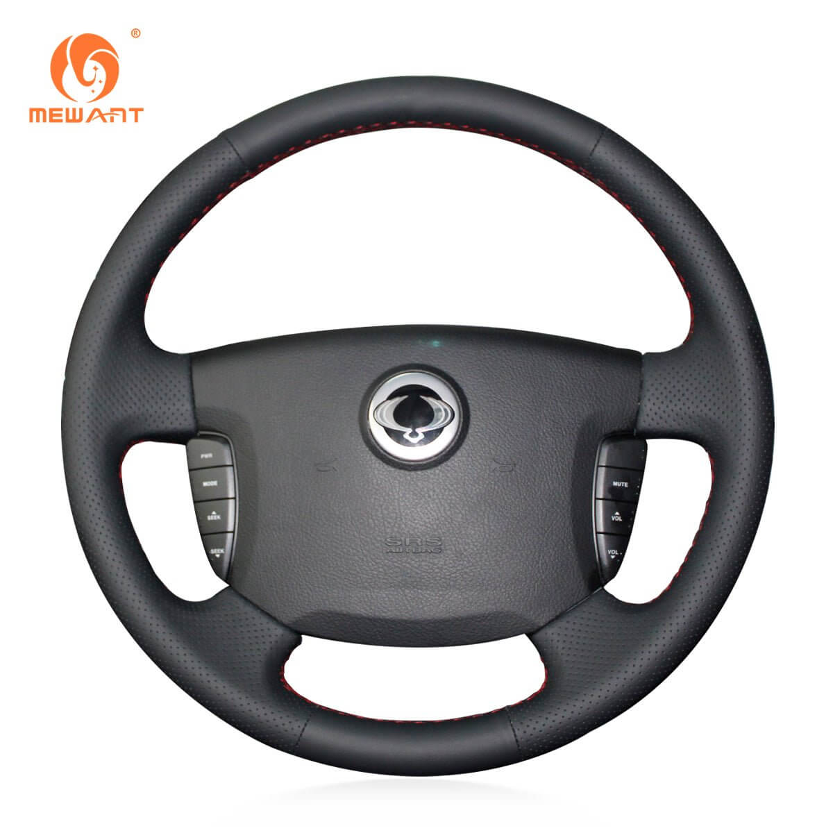 MEWANT Steering Wheel Cover for Ssangyong Actyon Kyron - Alcantara, Leather, Carbon Fiber, Easy Install, Non - Slip, Best Steering Wheel Cover
