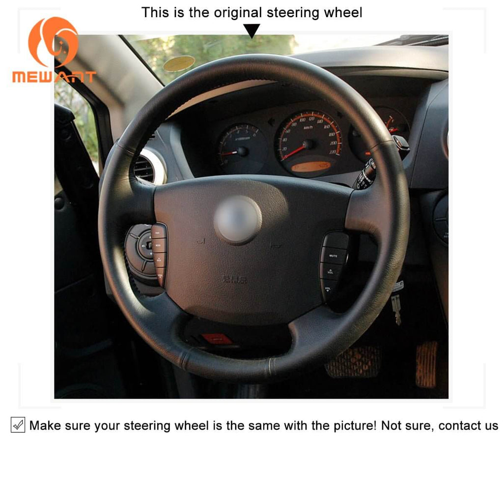 MEWANT Steering Wheel Cover for Ssangyong Actyon Kyron - Alcantara, Leather, Carbon Fiber, Easy Install, Non - Slip, Best Steering Wheel Cover