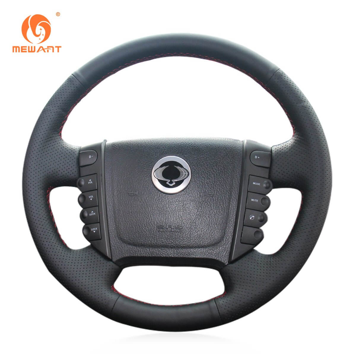 MEWANT Steering Wheel Cover for Ssangyong Rexton /Rexton W /Rodius - Alcantara, Leather, Carbon Fiber, Easy Install, Non - Slip, Best Steering Wheel Cover