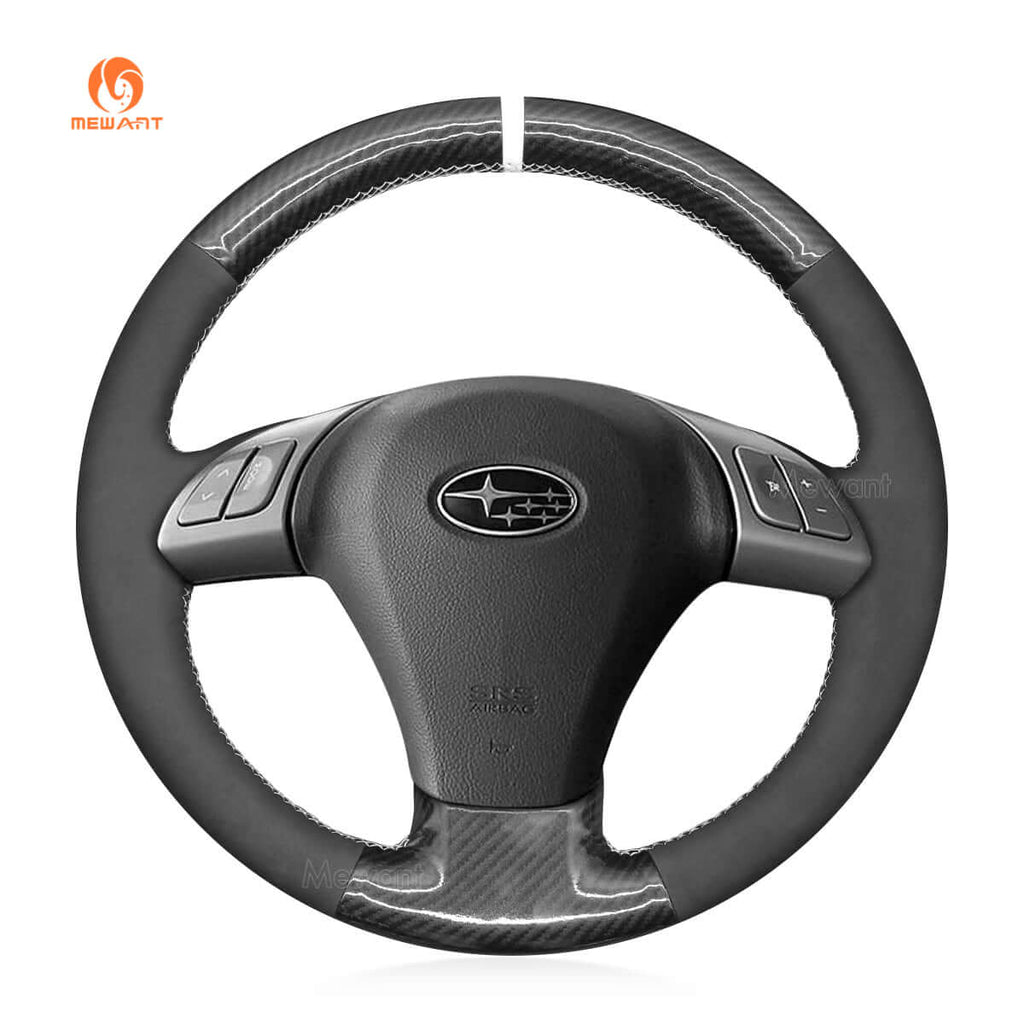 MEWANT Steering Wheel Cover for Subaru B9 Tribeca Tribeca 2006 - 2014 - Alcantara, Leather, Carbon Fiber, Easy Install, Non - Slip, Best Steering Wheel Cover