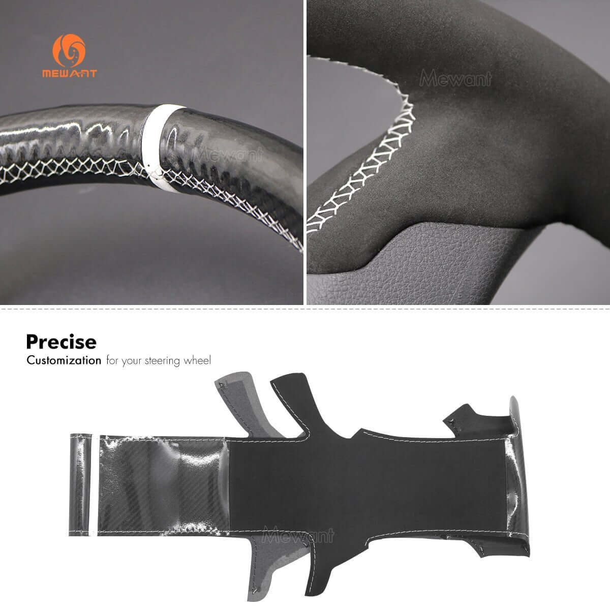 MEWANT Steering Wheel Cover for Subaru B9 Tribeca Tribeca 2006 - 2014 - Alcantara, Leather, Carbon Fiber, Easy Install, Non - Slip, Best Steering Wheel Cover