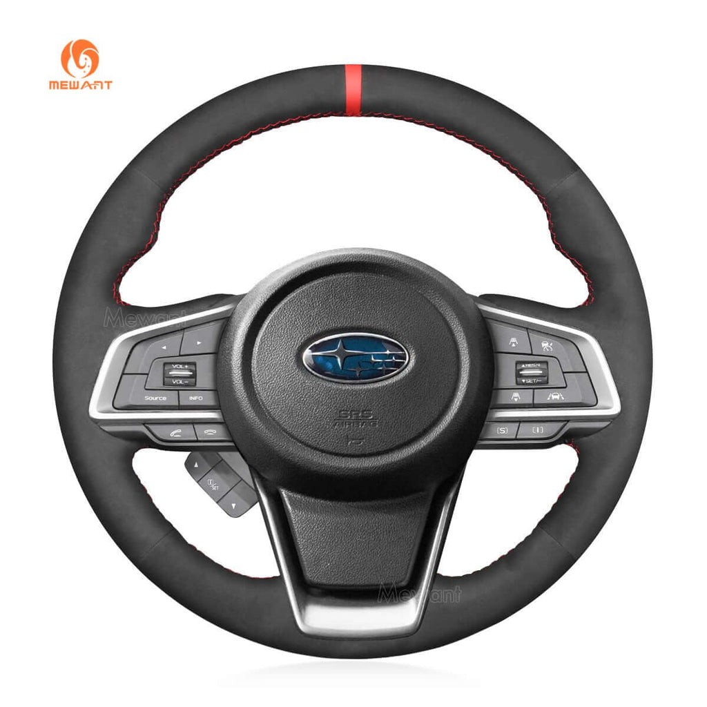 MEWANT Steering Wheel Cover for Subaru Forester Ascent Crosstrek Impreza Legacy Outback 2017 - 2026 - Alcantara, Leather, Carbon Fiber, Easy Install, Non - Slip, Best Steering Wheel Cover
