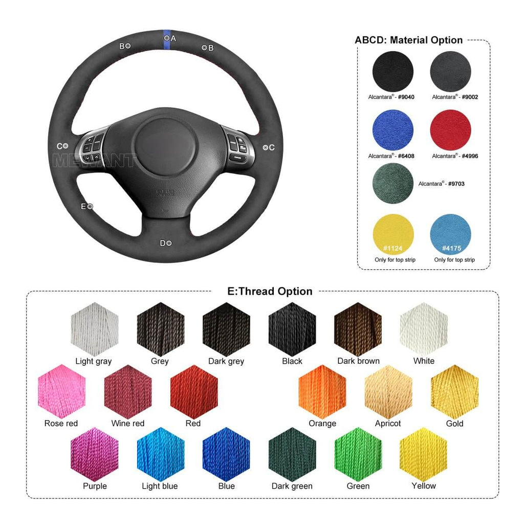 MEWANT Steering Wheel Cover for Subaru Forester Impreza Legacy Outback Exiga 2008 - 2014 - Alcantara, Leather, Carbon Fiber, Easy Install, Non - Slip, Best Steering Wheel Cover