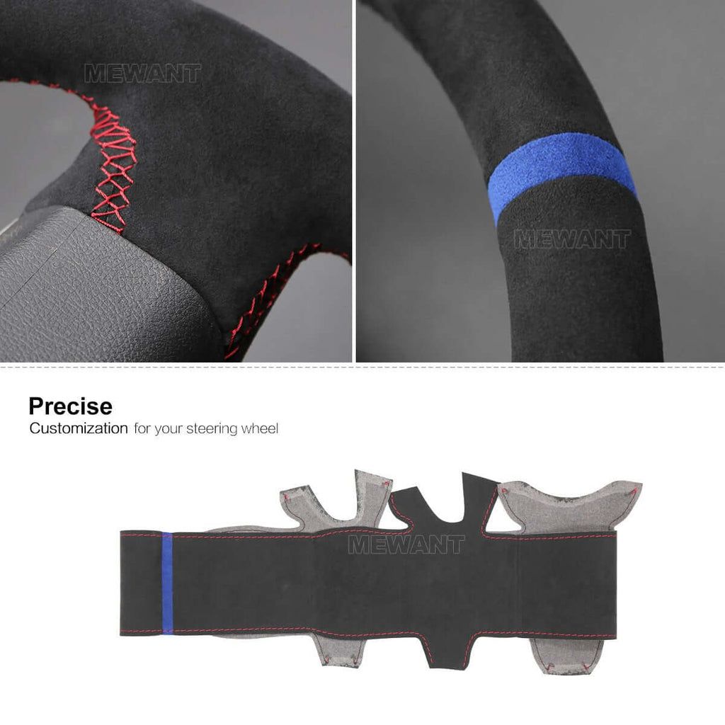 MEWANT Steering Wheel Cover for Subaru Forester Impreza Legacy Outback Exiga 2008 - 2014 - Alcantara, Leather, Carbon Fiber, Easy Install, Non - Slip, Best Steering Wheel Cover