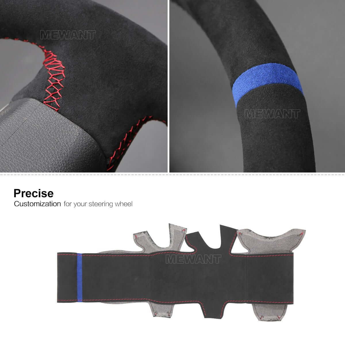 MEWANT Steering Wheel Cover for Subaru Forester Impreza Legacy Outback Exiga 2008 - 2014 - Alcantara, Leather, Carbon Fiber, Easy Install, Non - Slip, Best Steering Wheel Cover