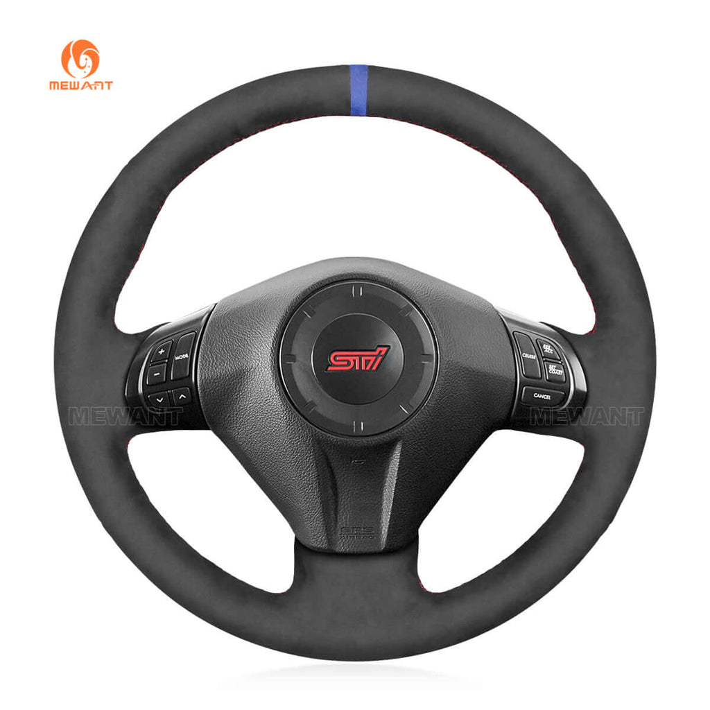 MEWANT Steering Wheel Cover for Subaru Forester Impreza Legacy Outback WRX STI Exiga 2008 - 2014 - Alcantara, Leather, Carbon Fiber, Easy Install, Non - Slip, Best Steering Wheel Cover