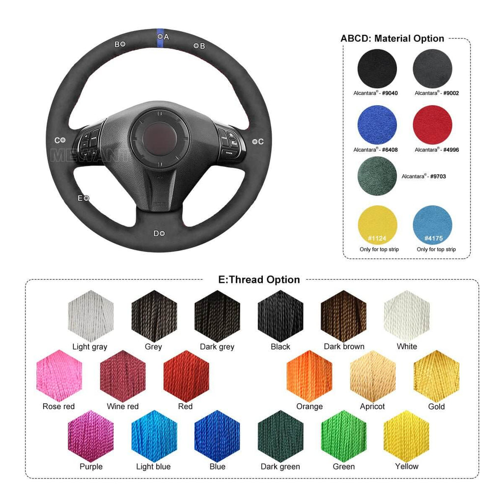 MEWANT Steering Wheel Cover for Subaru Forester Impreza Legacy Outback WRX STI Exiga 2008 - 2014 - Alcantara, Leather, Carbon Fiber, Easy Install, Non - Slip, Best Steering Wheel Cover