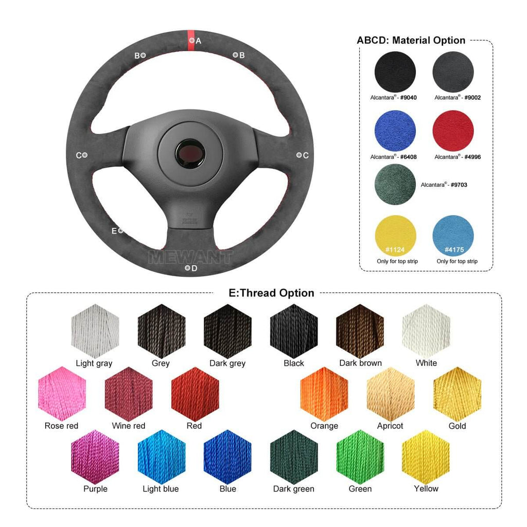 MEWANT Steering Wheel Cover for Subaru Forester Impreza WRX WRX STI Legacy Outback 2005 - 2008 - Alcantara, Leather, Carbon Fiber, Easy Install, Non - Slip, Best Steering Wheel Cover