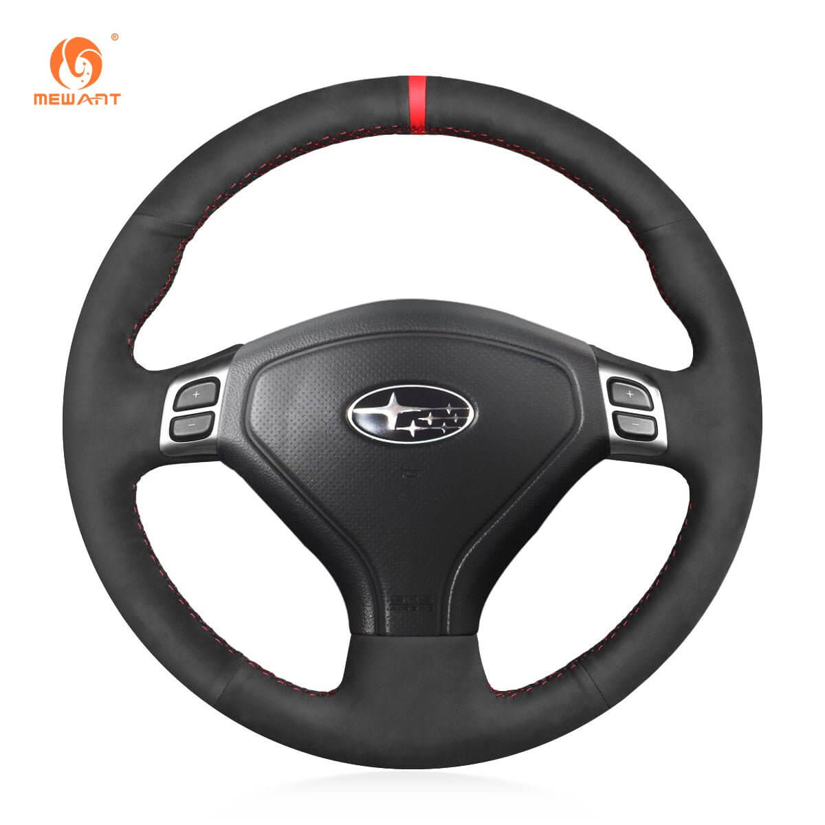 MEWANT Steering Wheel Cover for Subaru Forester Outback Legacy 2005 - 2007 - Alcantara, Leather, Carbon Fiber, Easy Install, Non - Slip, Best Steering Wheel Cover